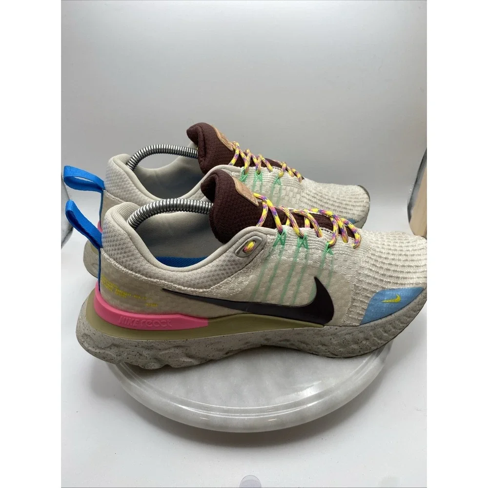Nike Mens React Infinity Run Flyknit 3 Sail Pinksicle Earth FJ7068-120 Size 11.5